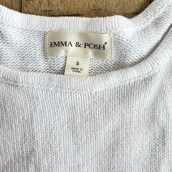 White Sleeveless Dress with Fringe Hem Cotton blend - Picture 6 of 7